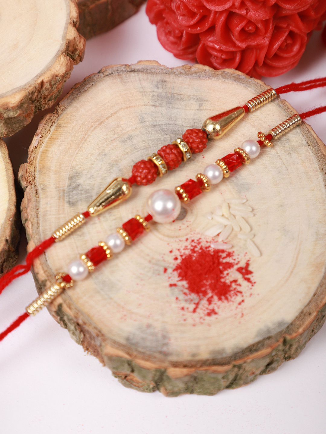 YouBella 2 Rakhi and 2 Greeting Card Combo for Brother, Rakhi Gift for Brother/bhaiyya/bhai (Style 2)